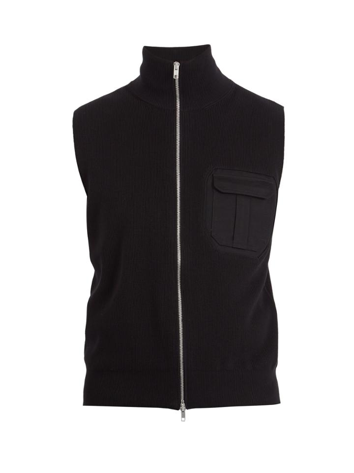 Maison Margiela Zip-through Ribbed-jersey Gilet