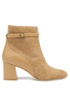 Ladies Shoes Malone Souliers - Kloe Suede And Leather Ankle Boots - Womens - Tan