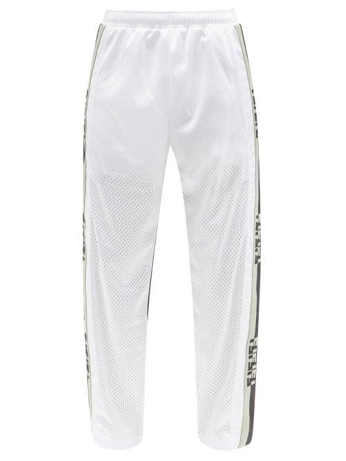 Mens Activewear Fendi - Ff-logo Panelled Track Pants - Mens - Black/white