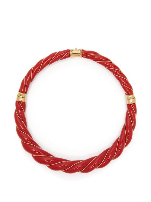 Matchesfashion.com Aurlie Bidermann - Diana Enamel Necklace - Womens - Red