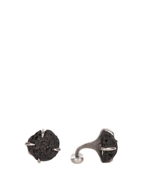 Title Of Work Volcanic Stone And Sterling-silver Cufflinks