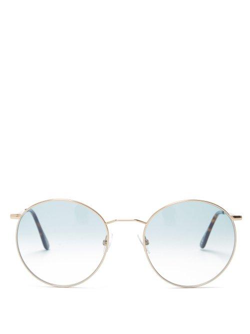 Matchesfashion.com Andy Wolf - Amira Round Frame Sunglasses - Mens - Gold