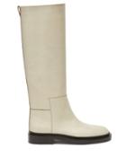 Matchesfashion.com Jil Sander - Panelled Knee-high Leather Boots - Womens - Light Beige