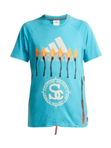 Matchesfashion.com Noki - Customised Street Couture T Shirt - Womens - Blue Multi