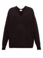 Matchesfashion.com Acne Studios - Keborah V Neck Wool Sweater - Womens - Black