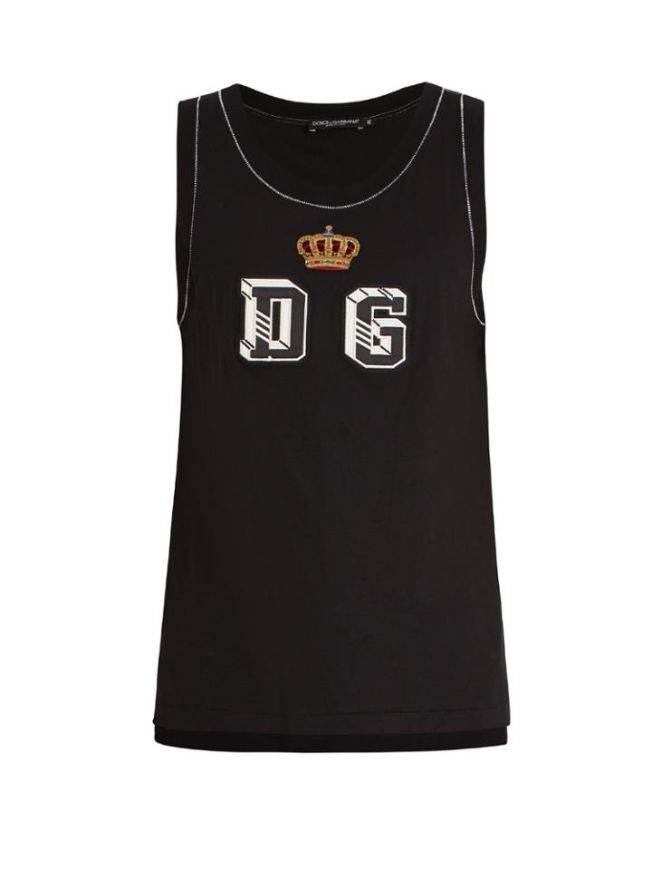 Dolce & Gabbana Dg-appliqu Cotton Tank Top