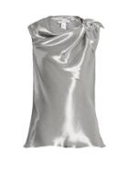 Matchesfashion.com Oscar De La Renta - Cowl Neck Sleeveless Top - Womens - Silver
