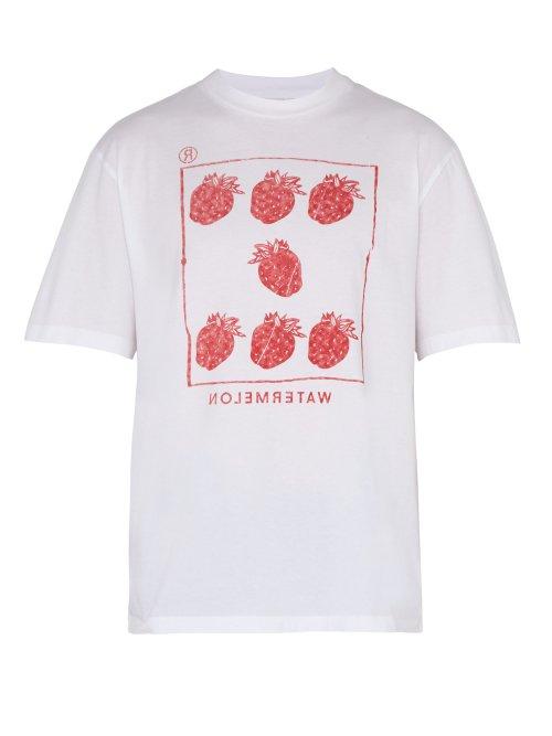 Matchesfashion.com Acne Studios - Jaceye Strawberry Print Cotton T Shirt - Mens - White