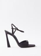 Saint Laurent - Venue 105 Crystal-buckle Silk-satin Sandals - Womens - Black