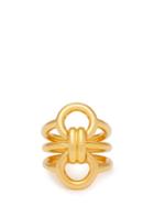 Matchesfashion.com Charlotte Chesnais - Trypitch Detachable Linked 18kt Gold Plated Rings - Womens - Yellow