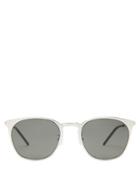 Saint Laurent - Round Metal Sunglasses - Mens - Silver