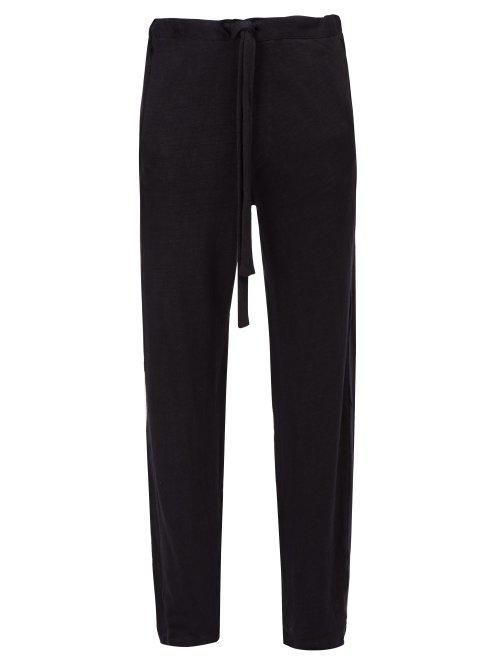 Matchesfashion.com Hecho - Mid Rise Linen Trousers - Mens - Navy