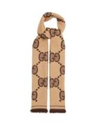 Gucci - Gg-jacquard Wool-blend Scarf - Womens - Beige Multi