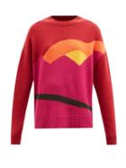 Jw Anderson - Landscape-jacquard Wool-blend Sweater - Womens - Red Multi