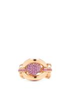 Matchesfashion.com Nadine Aysoy - Catena Heart Sapphire & 18kt Gold Ring - Womens - Rose Gold