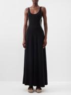 Chlo - Crochet Side-cutout Wool Maxi Dress - Womens - Black