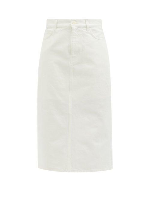 The Row - Tima Denim Midi Skirt - Womens - White