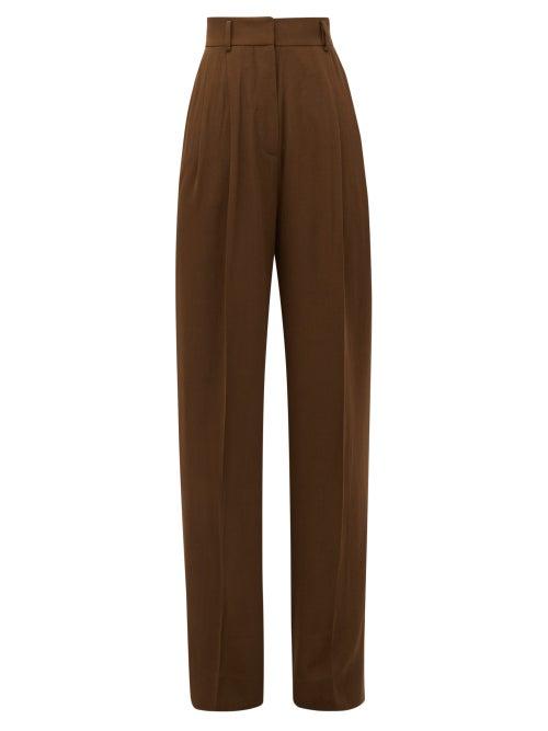 Matchesfashion.com Petar Petrov - Hector Tailored Wool-blend Trousers - Womens - Brown