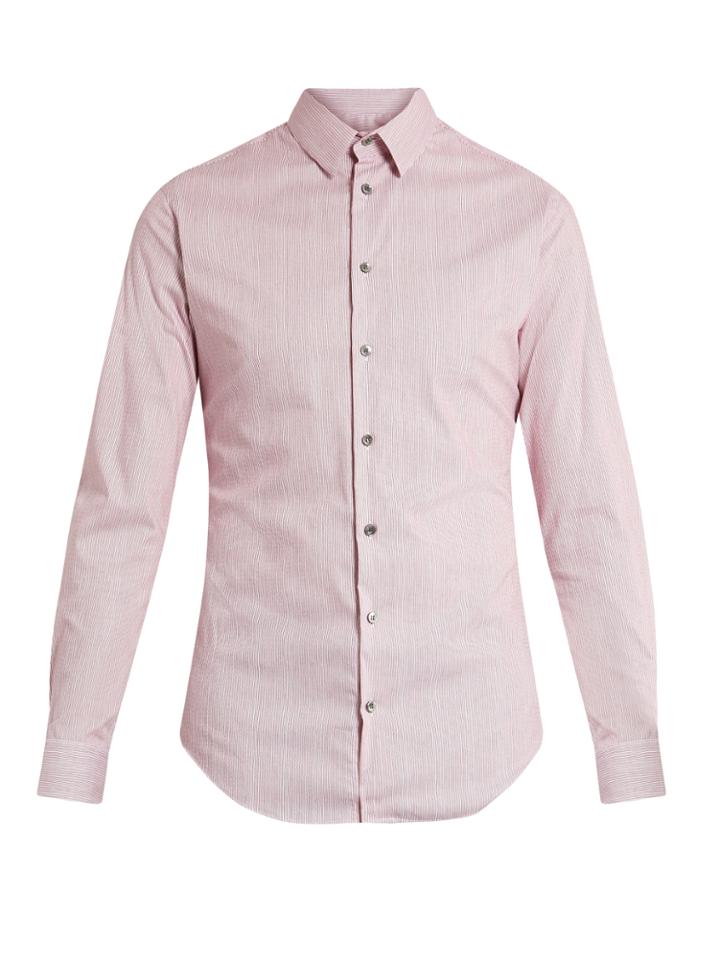 Giorgio Armani Micro-striped Cotton Shirt