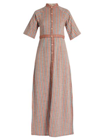 Ace & Jig Ballad Stand-collar Striped-cotton Dress