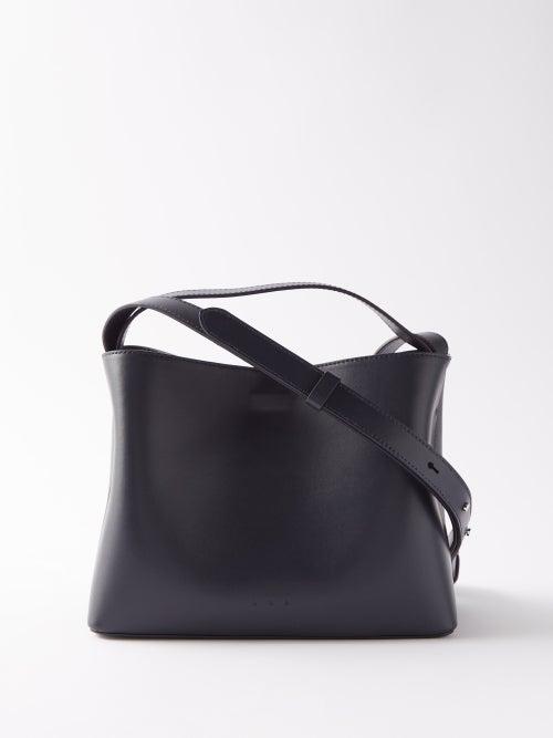 Aesther Ekme - Mini Sac Leather Cross-body Bag - Womens - Dark Blue