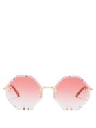 Matchesfashion.com Chlo - Rosie Octagon Frame Sunglasses - Womens - Pink
