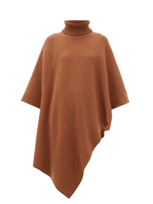 Matchesfashion.com Chlo - Roll-neck Cashmere Poncho - Womens - Brown
