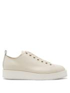 Matchesfashion.com Jil Sander - Exaggerated-sole Leather Trainers - Womens - Beige