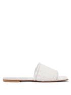 Ladies Shoes Andrea Wazen - Sursock Mesh-panel Leather Slides - Womens - White