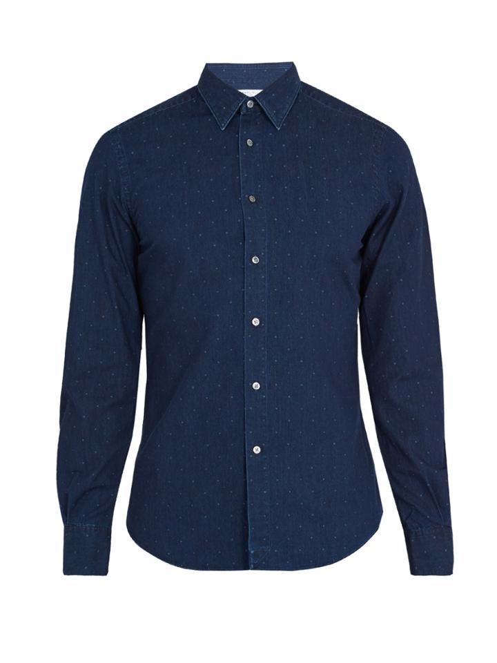 Boglioli Regular-fit Polka-dot Print Cotton Shirt