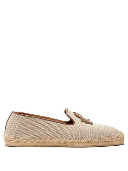 Matchesfashion.com Christian Louboutin - Nanou Orlato Zardozi Crest Canvas Espadrilles - Mens - Beige