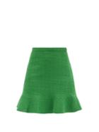 Giambattista Valli - Flounced Cotton-blend Boucl Mini Skirt - Womens - Green