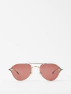 Matsuda - Aviator Metal Sunglasses - Mens - Pink Gold