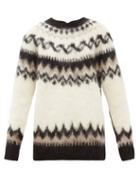 Matchesfashion.com Junya Watanabe - Reversed Fair Isle Wool Blend Cardigan - Womens - Black Multi