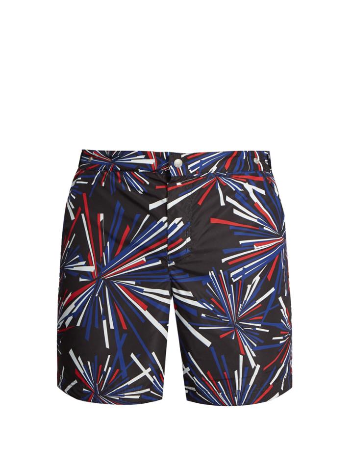 Robinson Les Bains Oxford Long Graphic-print Swim Shorts