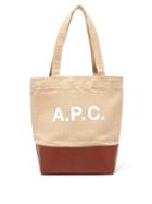 Matchesfashion.com A.p.c. - Axelle Leather-trim Logo-print Canvas Tote Bag - Womens - Tan Multi