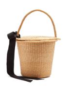 Sensi Studio Bow-detail Toquilla-straw Basket Bag