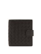 Matchesfashion.com Bottega Veneta - Intrecciato Bi Fold Leather Wallet - Womens - Black