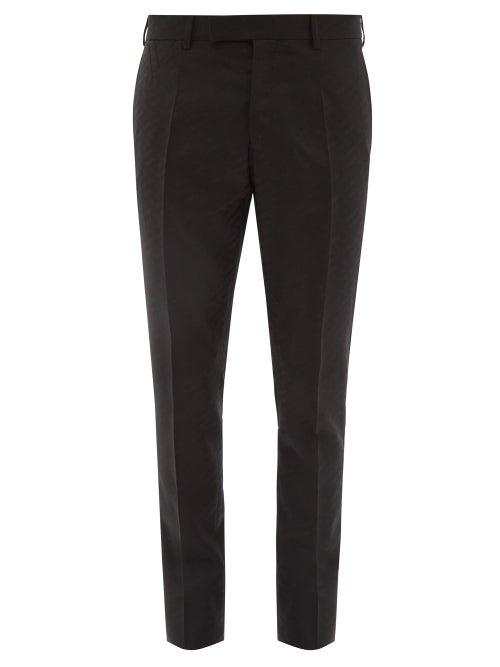 Versace - La Greca Wool-blend Suit Trousers - Mens - Black