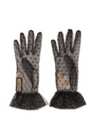 Gucci - Polka Dot Tulle Gloves - Womens - Black