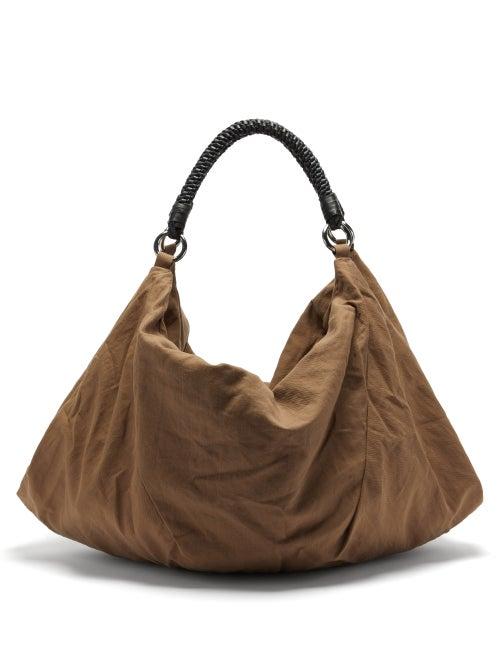 Matchesfashion.com Lemaire - Large Braided-handle Cotton-blend Twill Tote Bag - Womens - Brown