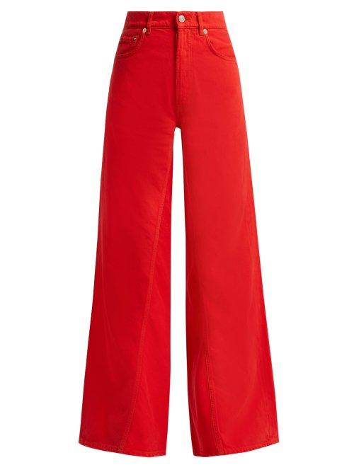 Matchesfashion.com Ganni - High Rise Wide Leg Jeans - Womens - Red