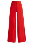 Matchesfashion.com Ganni - High Rise Wide Leg Jeans - Womens - Red