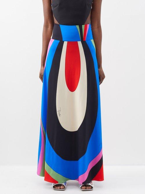 Pucci - Goccia-print Jersey Maxi Skirt - Womens - Multi