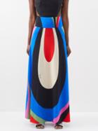 Pucci - Goccia-print Jersey Maxi Skirt - Womens - Multi