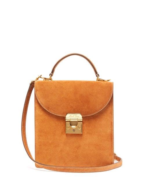 Matchesfashion.com Mark Cross - Uptown Suede Box Bag - Womens - Brown
