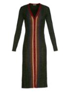 Marco De Vincenzo Striped Metallic-knit Cardigan-dress