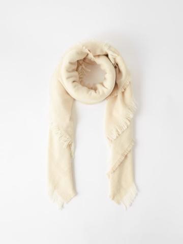 Toteme - Monogram-jacquard Frayed Wool-blend Scarf - Womens - Ivory