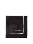 Matchesfashion.com Dolce & Gabbana - Polka Dot Silk Pocket Square - Mens - Black