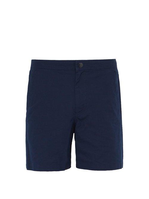 Matchesfashion.com A.p.c. - Elasticated Waist Cotton Shorts - Mens - Blue